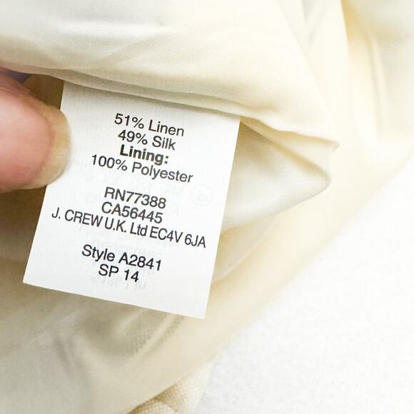 J. Crew Striped Linen Pencil Mini Skirt Pockets Cream Blue Size 10 - Picture 5 of 8